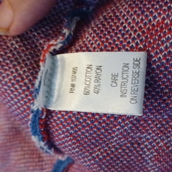 C&K Designs Beautiful Vintage Large Knit Red, White Blue Sweater Jacket Size L - Picture 4 of 6